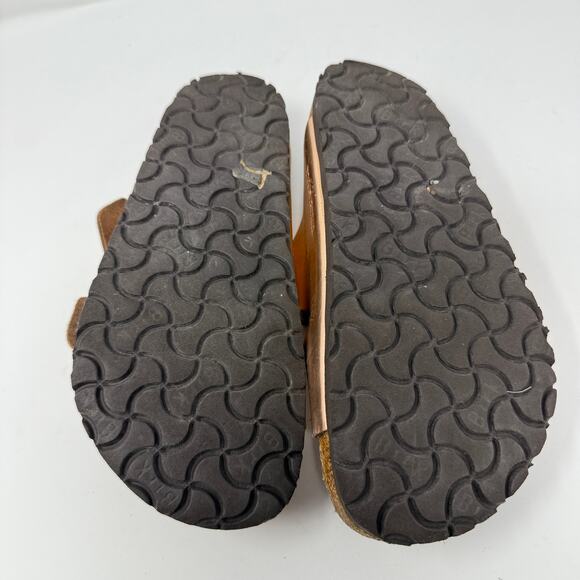 Birkenstock Size 36 Arizona Soft Footbed Sandals Rose Gold Metallic Slip On Flat - Picture 7 of 8